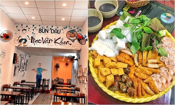 Bún tươi và rau sống đi kèm được trình bày đẹp mắt trên mẹt tre