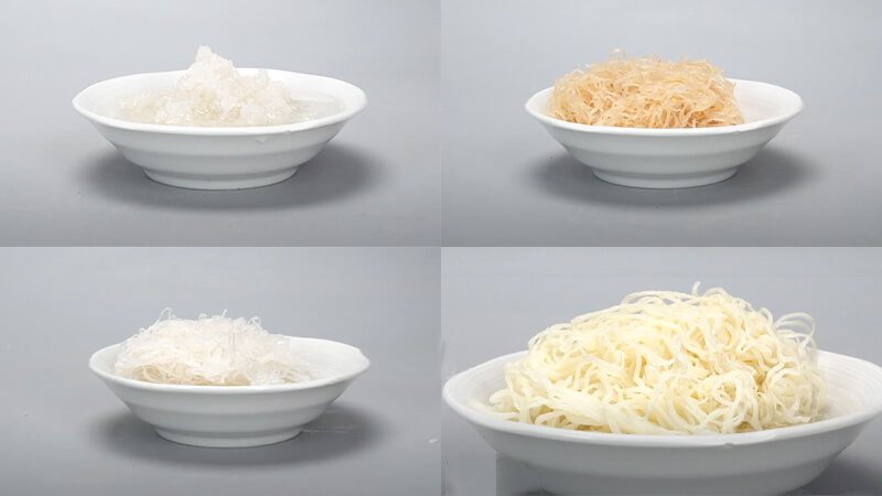 Các loại bún, miến, phở nưa tươi sau khi được sơ chế sẵn sàng để nấu