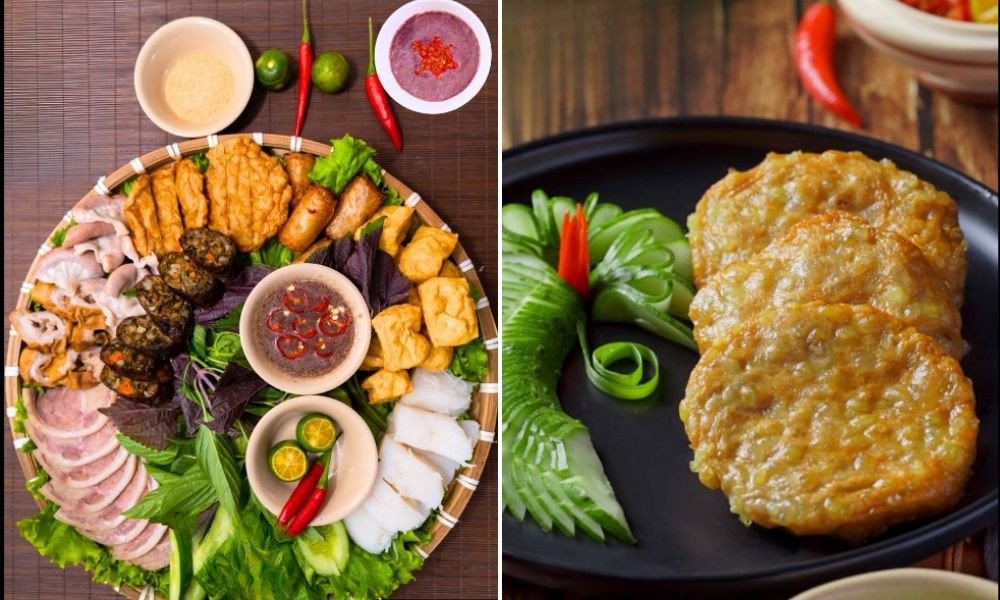 Các món ăn kèm đa dạng trong mẹt bún đậu mắm tôm