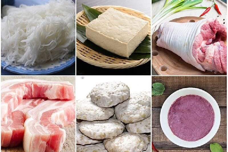 Các nguyên liệu tươi ngon đã được sơ chế sẵn sàng để chế biến