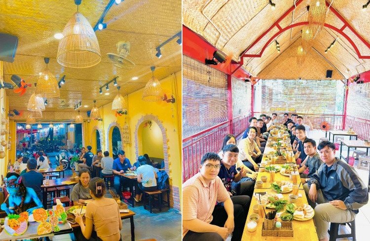 Hình ảnh mẹt bún đậu được lót lá chuối, thể hiện sự tỉ mỉ trong khâu chuẩn bị