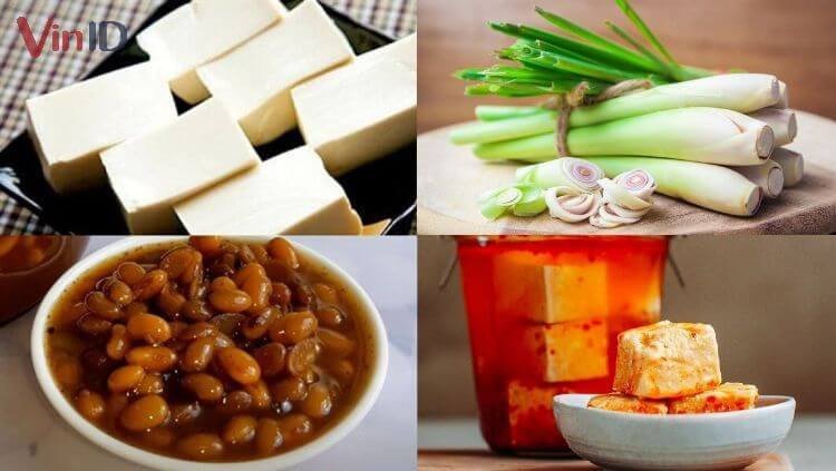 Hình ảnh minh họa các nguyên liệu làm nước chấm chay từ tương hột