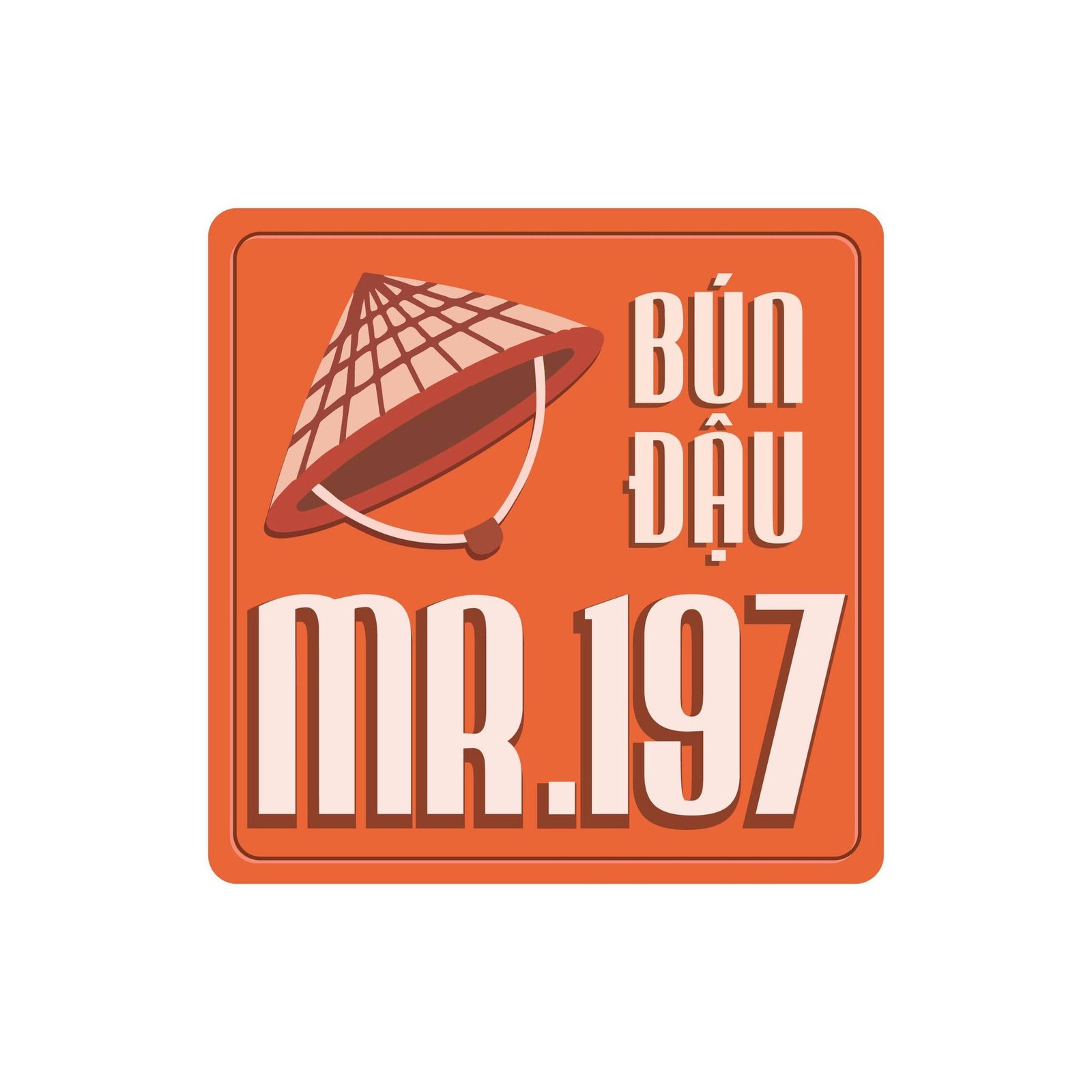 Hình ảnh minh họa một thiết kế logo bún đậu theo phong cách tối giản, hiện đại