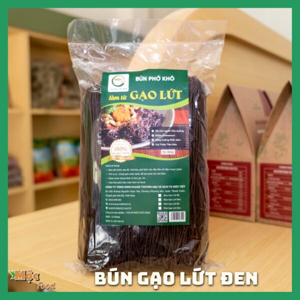 Hình ảnh sợi bún gạo lứt đen khô có màu sắc đặc trưng