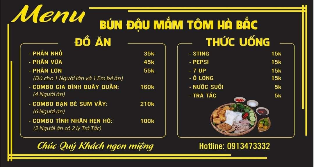 Mô tả món bún đậu mắm tôm theo phong cách truyền thống, tập trung vào nguyên liệu
