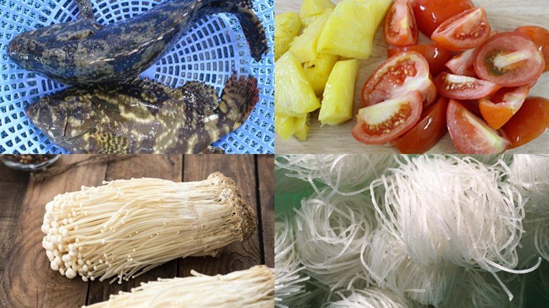 Nguyên liệu món ăn cá mú hấp xì dầu bún tàu