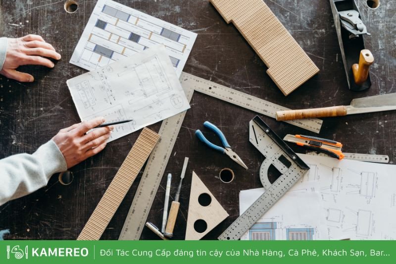Thiết kế không gian quán theo phong cách dân dã sẽ rất hợp với món bún đậu