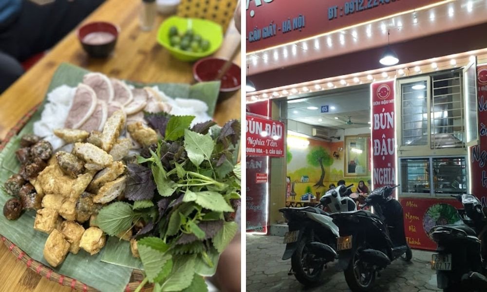 Thực khách vui vẻ thưởng thức món bún đậu mắm tôm
