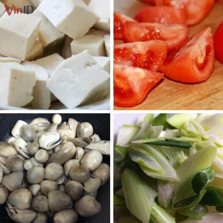 Tô bún riêu chay hoàn chỉnh với rau sống ăn kèm tươi mát