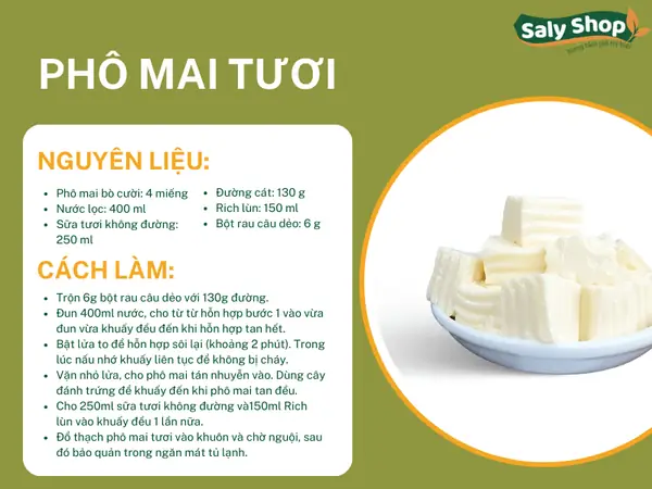 Cách Làm Thạch Phô Mai Tươi