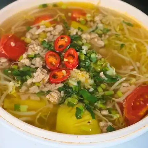 Cách Nấu Canh Chua Thịt Băm Dứa