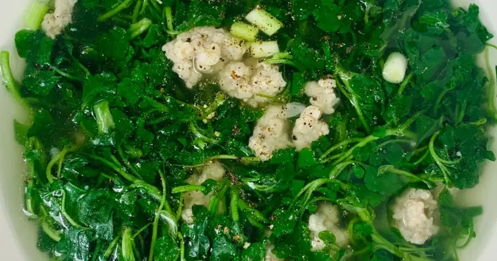 Cách Nấu Canh Xà Lách Xoong Thịt Bằm