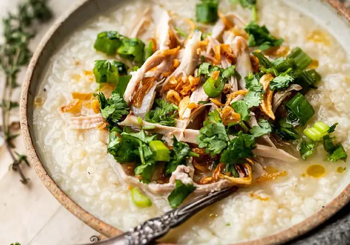 Cách Nấu Cháo Gà Tía Tô Giải Cảm
