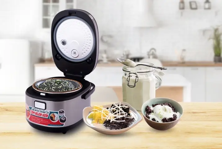 Cách Nấu Sữa Chua Nếp Cẩm Bằng Nồi Cơm Điện