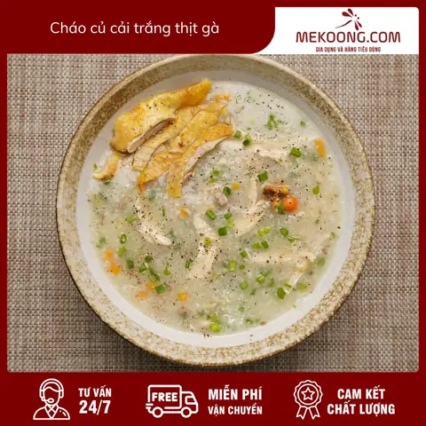 Cách Nấu Cháo Củ Cải Trắng Thịt Gà Bổ Dưỡng, Thơm Ngon Cho Bé Và Người Ốm