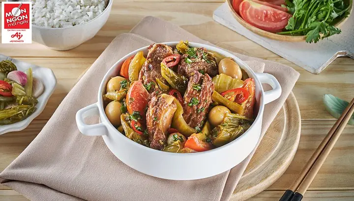Cách Làm Sườn Non Kho Dưa Cải Chua Đậm Đà, Thịt Mềm Không Bị Khô