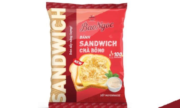 Bánh mì Bảo Ngọc sandwich chà bông truyền thống, nhân đầy đặn và ngon miệng