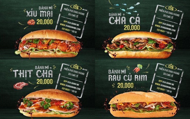 Bánh mì đa dạng nhân tại Vua Bánh Mì Ung Văn Khiêm