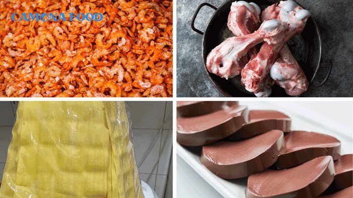 Các nguyên liệu tươi ngon chuẩn bị cho cách nấu hoành thánh lá tôm khô tại nhà
