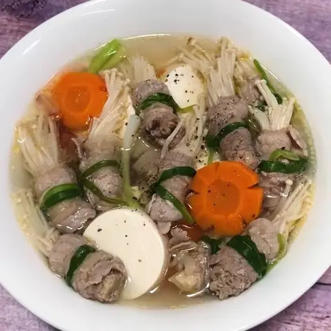 Cách Nấu Canh Thịt Bò Cuộn Nấm Kim Châm Thơm Ngon, Dễ Thực Hiện