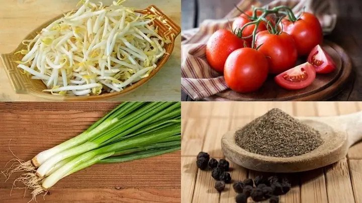 Cảnh món canh rau giá đỗ hấp dẫn