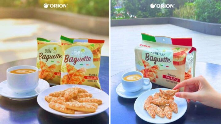 Chiếc bánh mì bơ tỏi Orion vàng giòn hấp dẫn với lát cắt hoàn hảo