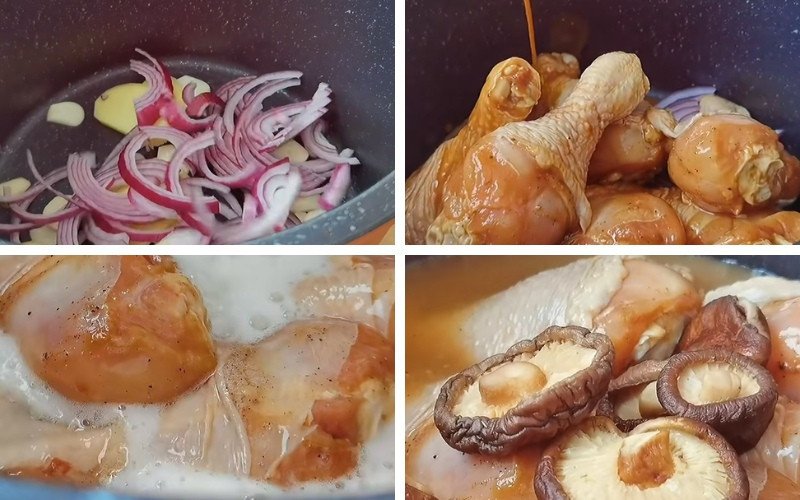 Hầm gà với bia
