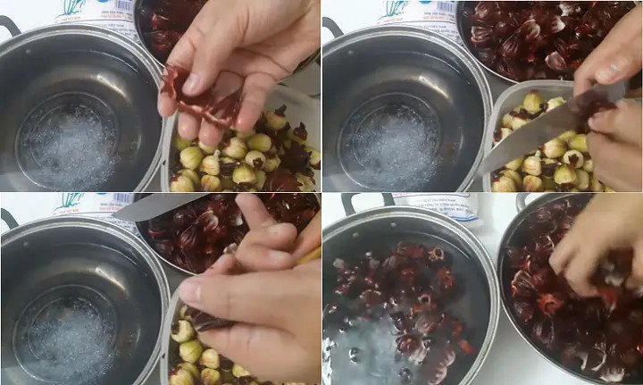 Hoa atiso đỏ tươi được sơ chế sẵn sàng để làm siro
