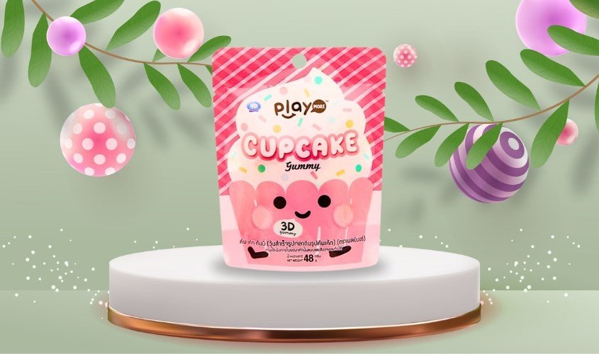 Kẹo dẻo PlayMore hương trái cây với nhiều màu sắc hấp dẫn.
