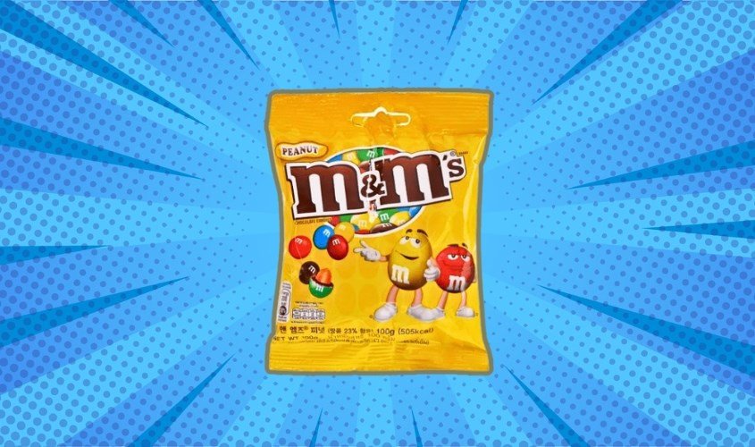 Kẹo socola M&M's nhân đậu phộng, một loại kẹo có hàm lượng calo cao.