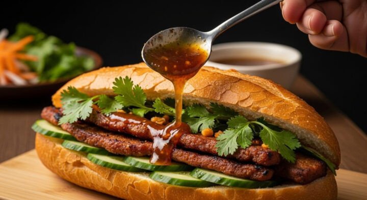Khuấy đều hỗn hợp gia vị để làm sốt phết bánh mì sánh mịn