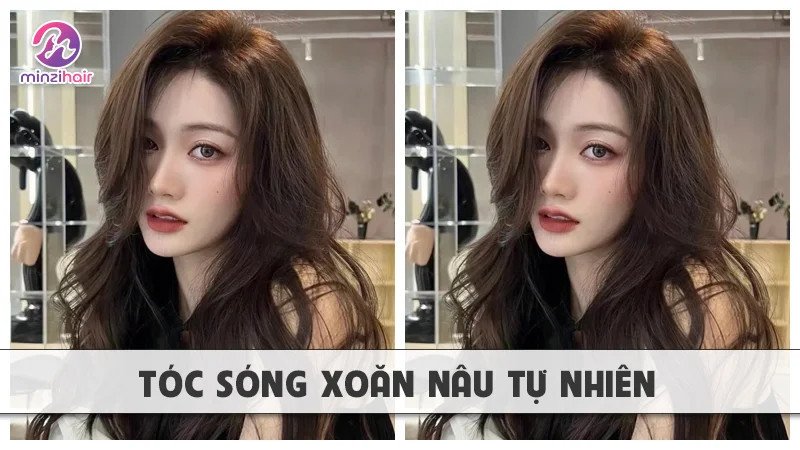 Kiểu tóc xoăn sóng lơi bồng bềnh với sắc nâu tự nhiên quyến rũ