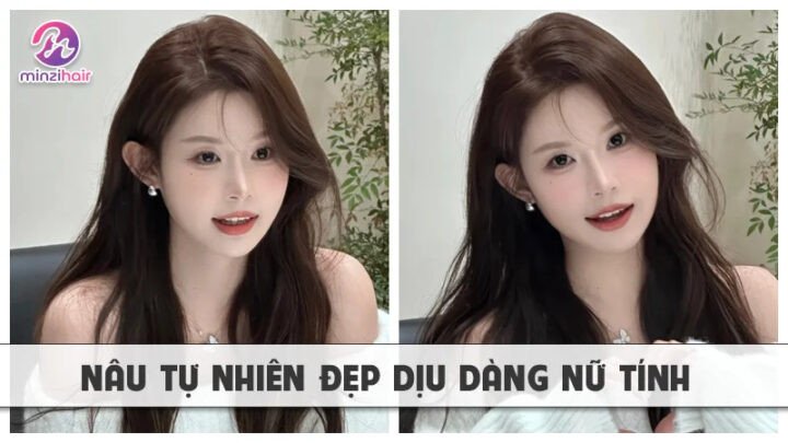 Mô tả sắc thái tóc màu nâu tự nhiên ấm áp, dịu dàng, phù hợp với làn da châu Á
