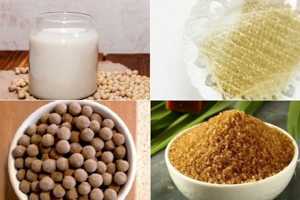 Nguyên liệu cần thiết cho cách nấu tàu hủ Singapore bằng bột gelatin