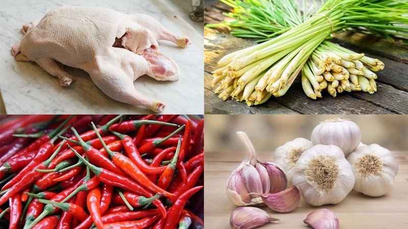 Nguyên liệu chính làm vịt kho sả