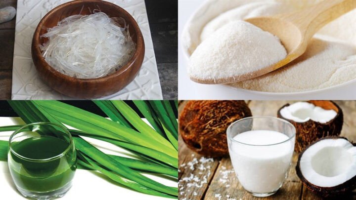 Nguyên liệu chuẩn bị cho cách nấu rau câu sợi giòn