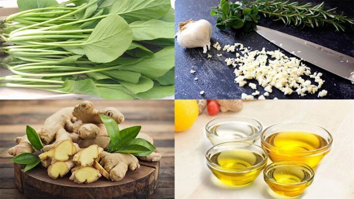 Nguyên liệu chuẩn bị cho món cải ngọt xào