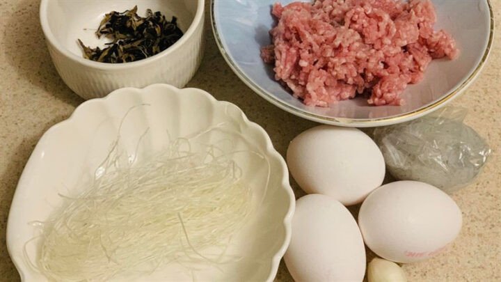 Nguyên liệu làm chả trứng thịt băm