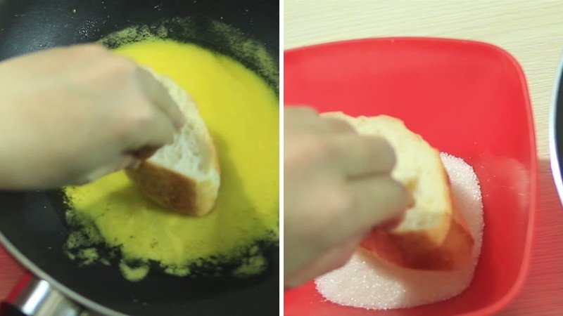 Phết hỗn hợp bơ sữa lên bánh mì chuẩn bị nướng