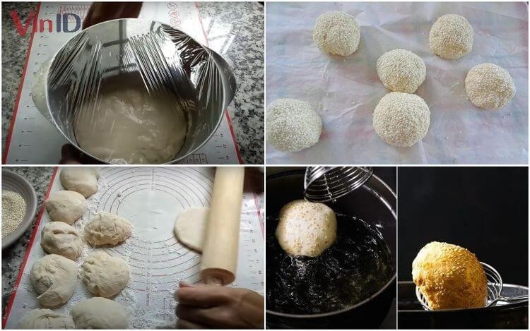 Quy trình pha bột và ủ bánh tiêu sữa tại bếp