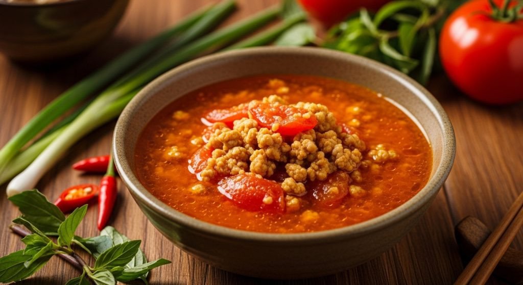 Sốt cà chua ớt cay nồng sánh mịn, phù hợp phết bánh mì pate