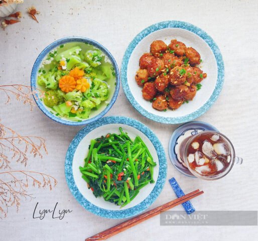 thịt viên sốt mắm gừng hấp dẫn
