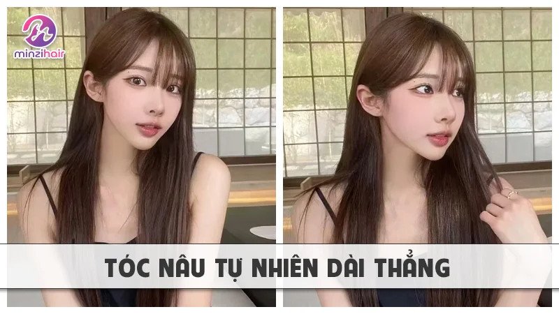 Vẻ đẹp tóc dài thẳng mượt mà với tông màu nâu tự nhiên