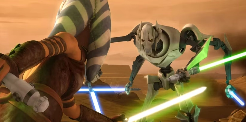 Ahsoka Tano Là Ai: Giải Mã Hành Trình Của Cựu Padawan Jedi Trong Star Wars Ahsoka Tano chiến đấu General Grievous trong The Clone Wars