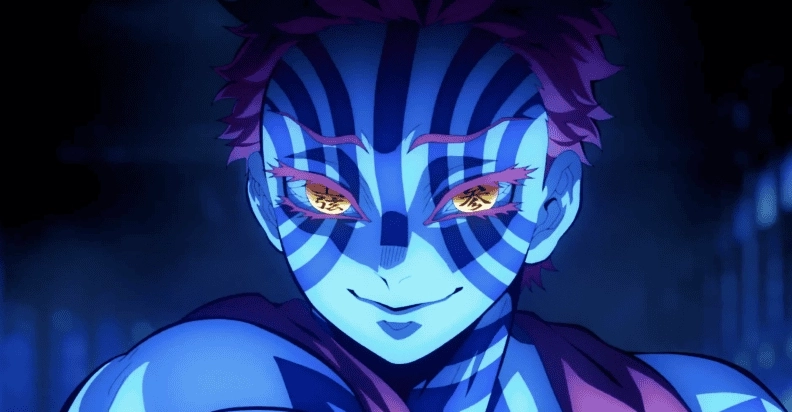 Akaza là một Thượng huyền hiếm hoi có quá khứ đau thương