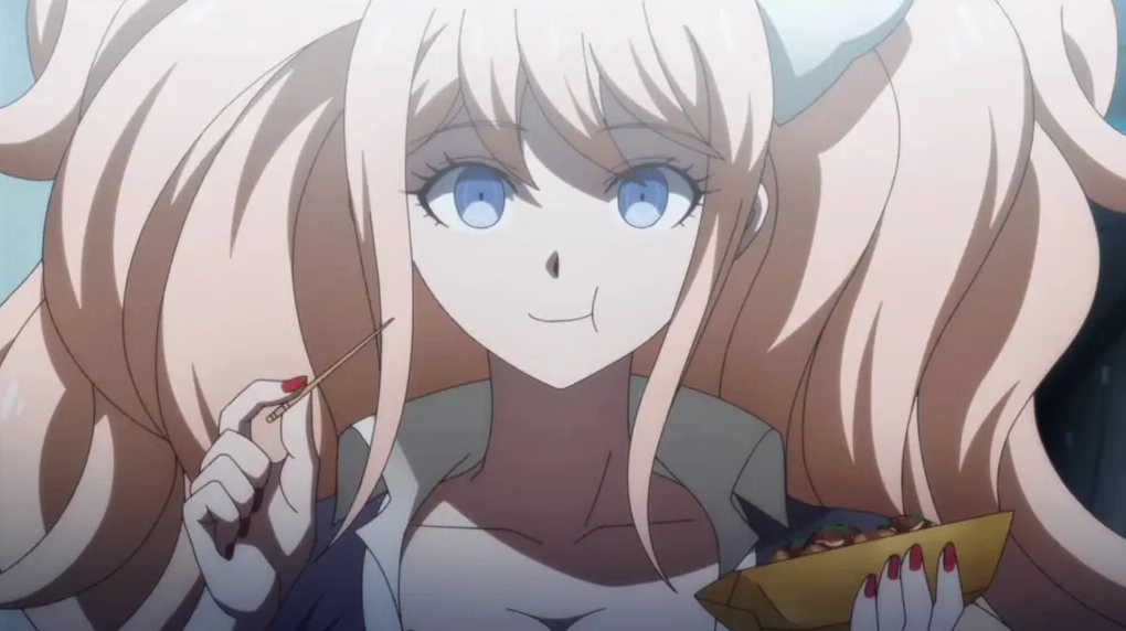 Junko Enoshima là Ai? Giải Mã Kẻ Chủ Mưu Đằng Sau Thảm Họa Danganronpa Enoshima Junko eat takoyaki