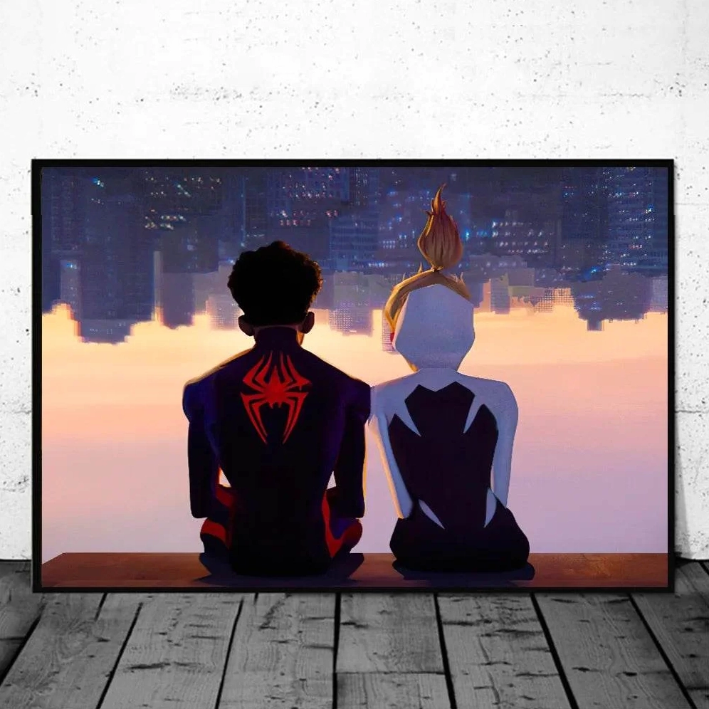 Poster Spider-Man Spider-Verse Miles Morales và Gwen