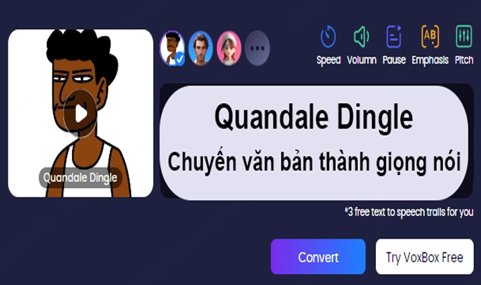 Quandale Dingle Chuyển văn bản thành giọng nói
