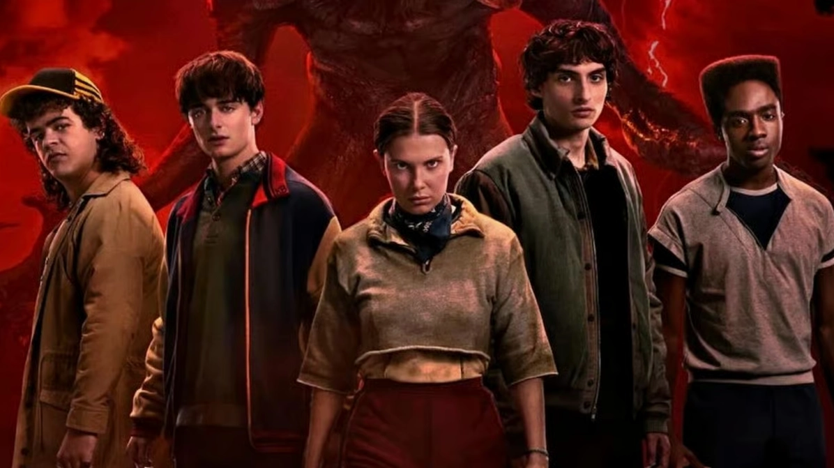 The Stranger Things gang on a poster.